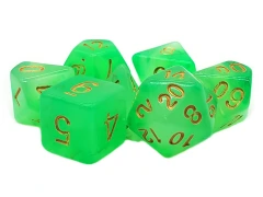 Old School 7 Piece DnD RPG Dice Set: Nebula - Lightning Green