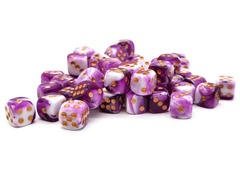 Old School Dice: Bag O' D6's 12mm 50ct - Vorpal - Purple & White