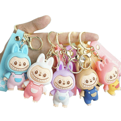 Labubu Theme Character Rubber Keychain