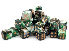 Old School Dice: Bag O' D6's 12mm 50ct - Vorpal - Green & White