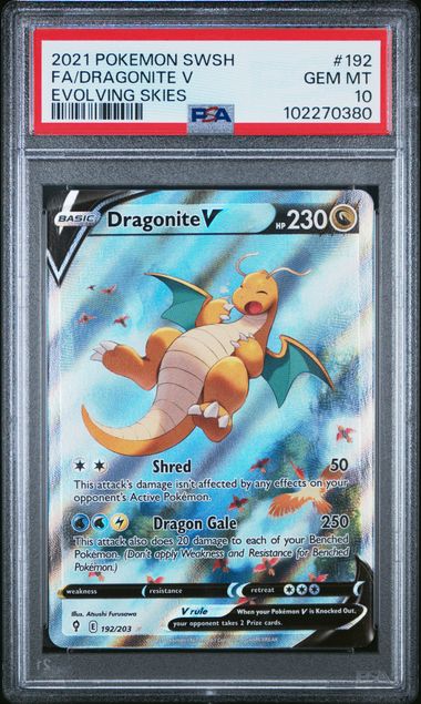 DRAGONITE V 192/203 PSA 10