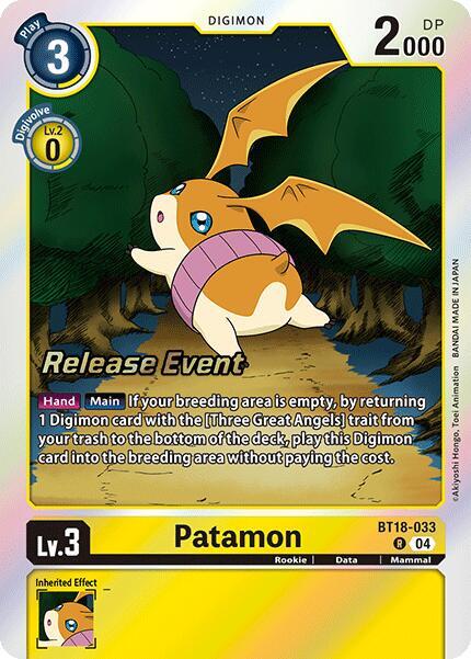 Patamon - BT18-033 - R - Foil - Release Event