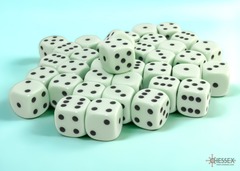 Opaque Pastel Green/black 12mm d6 Dice Block (36 dice)