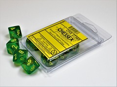 Borealis Maple Green and Yellow Ten d10 Set - CHX27365