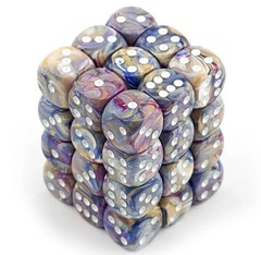 12 Carousel/White 16mm D6 Nebula Dice Block - CHX27840