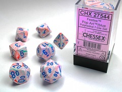 Festive Pop-Art with Blue Polyhedral Dice Set - CHX27544