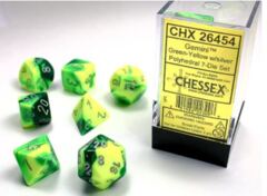 7 Green-Yellow/silver Gemini Polyhedral Dice Set - CHX26454