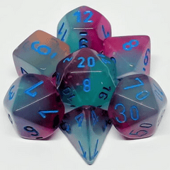 CHX26464 - Polyhedral 7-Die Set - GEMINI GEL GREEN-PINK/BLUE LUMINARY