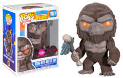 POP MOVIES - GODZILLA VS KONG - KONG WITH BATTLE AXE - FLOCKED - 1021