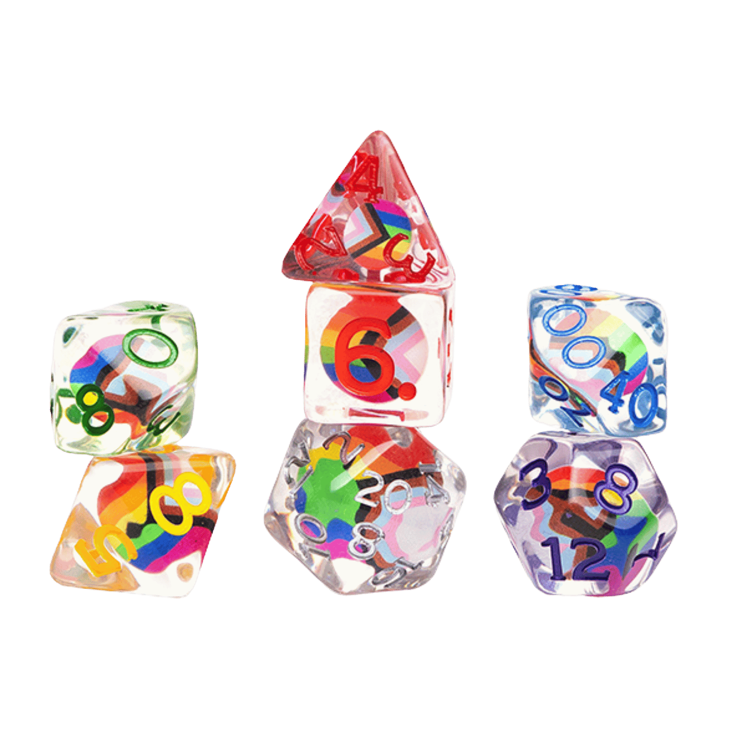DUNGEONS & DRAGONS - PROGRESS PRIDE DICE SET (7CT)