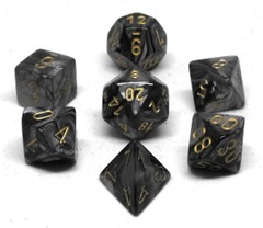 CHX27498 - Polyhedral 7-Die Set - LUSTROUS BLACK/GOLD