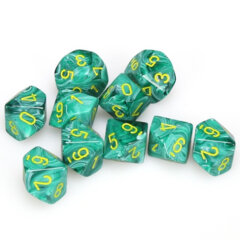 Vortex Malachite Green w/Yellow D10 Set (10) CHX 27255