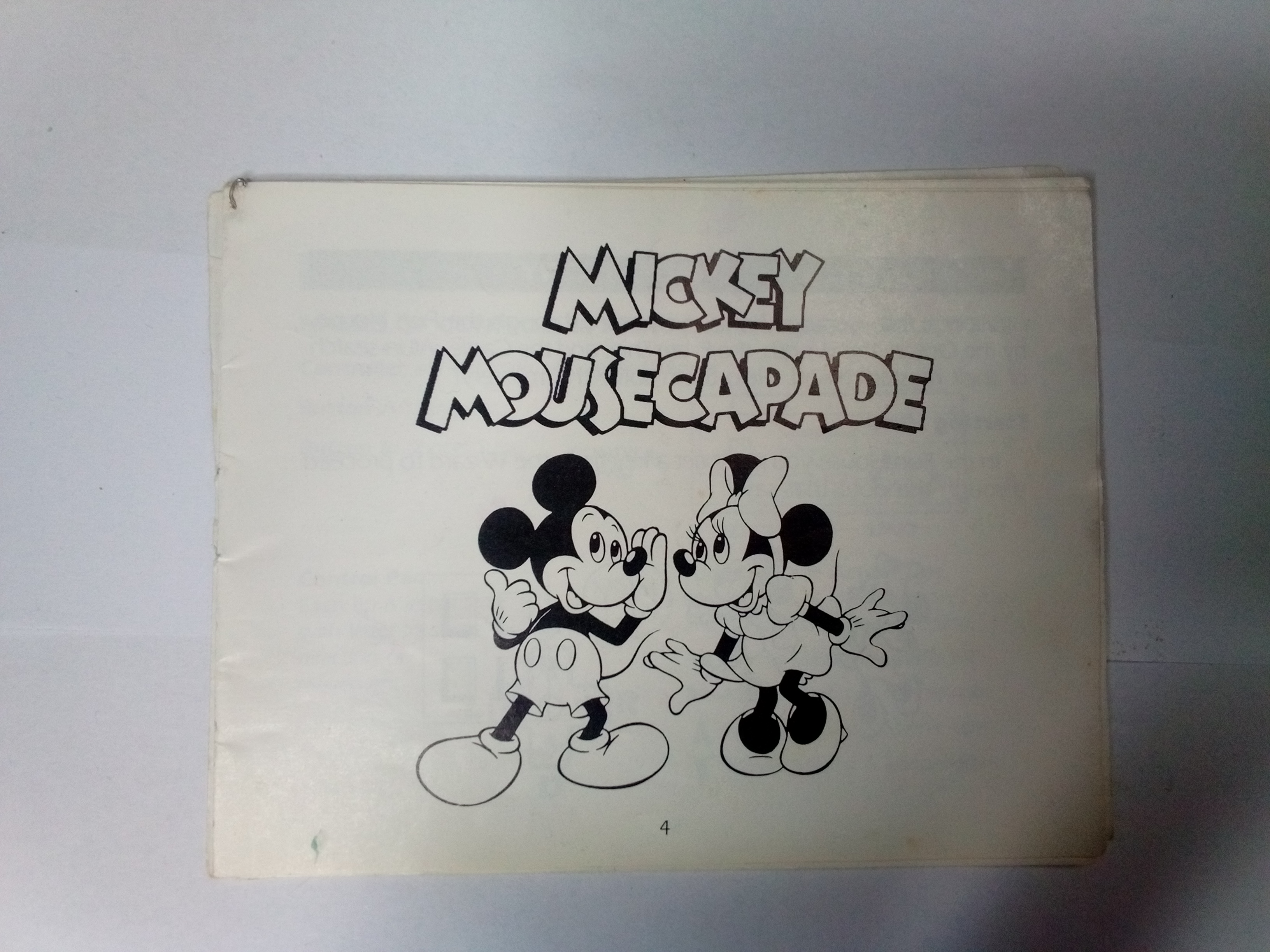 NINTENDO - MICKEY MOUSECAPADE - MANUAL AND CARTRIDGE ONLY - 01