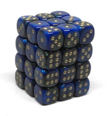 CHESSEX - 12MM D6 DICE BLOCK - 36 DICE - GEMINI BLUE-GREEN/GOLD - CHX26836