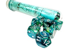 CHX30072 - LAB DICE - LUSTROUS NEPTUNE/GREY - POLYHEDRAL 7-DIE SET
