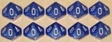 Ensemble de 10 d10 Velvet bleu avec chiffres argentés