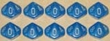 Ensemble de 10 d10 Velvet bleu pétant avec chiffres argentés