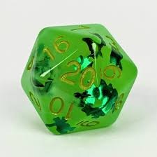 ROLE 4 INITITIATIVE - XL D20 - LIT LEPRECHAUN (GLOW IN THE DARK) WITH SYMBOL - 30MM