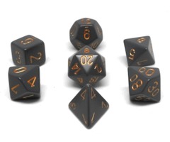 CHX25420 - Polyhedral 7-Die Set - OPAQUE DARK GREY/COPPER