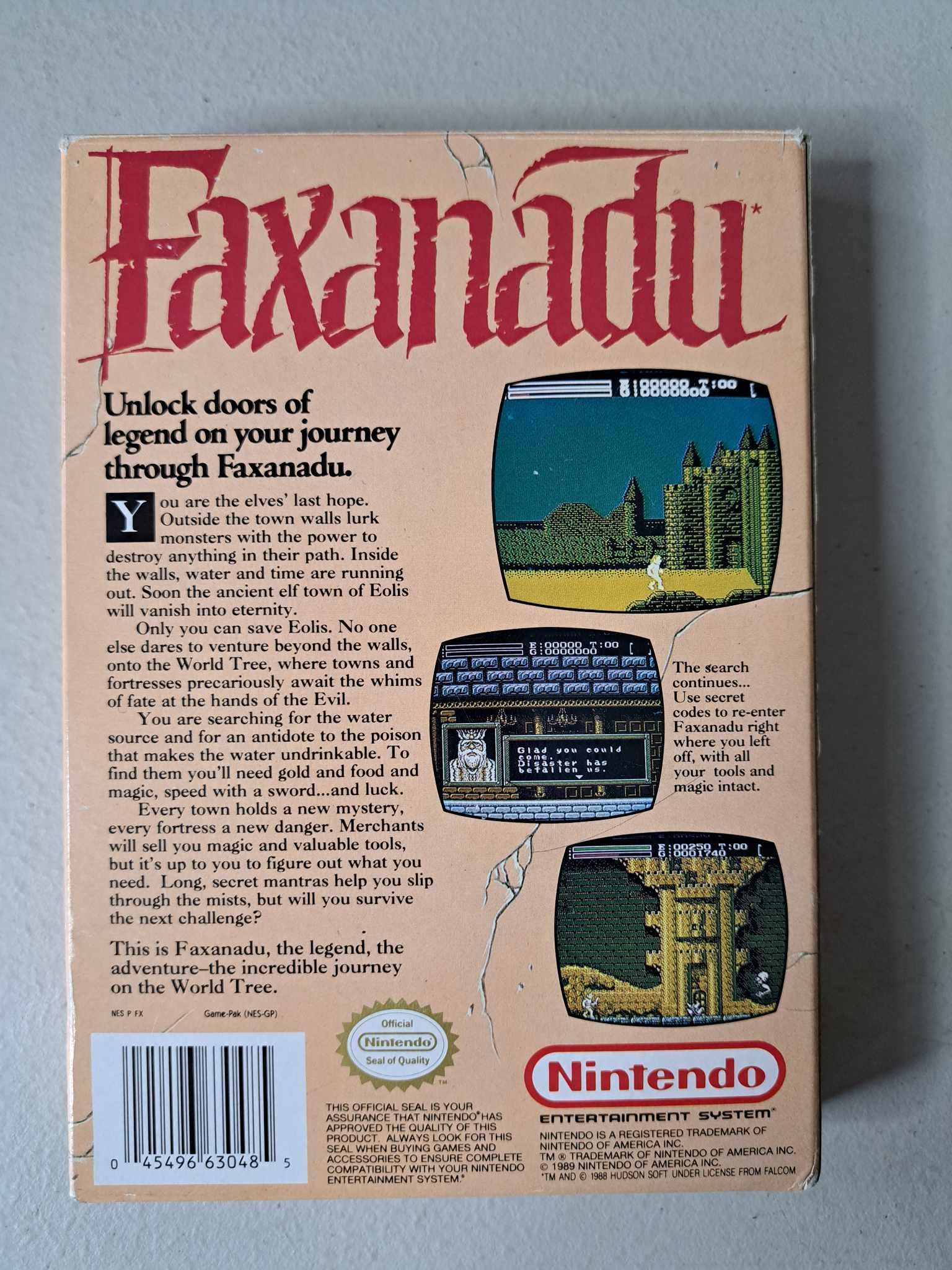 NINTENDO - FAXANADU - COMPLETE IN BOX (01)