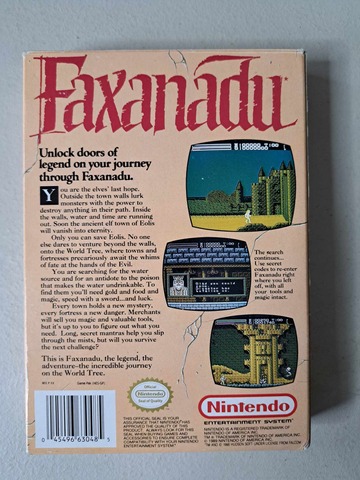 NINTENDO - FAXANADU - COMPLETE IN BOX (01)