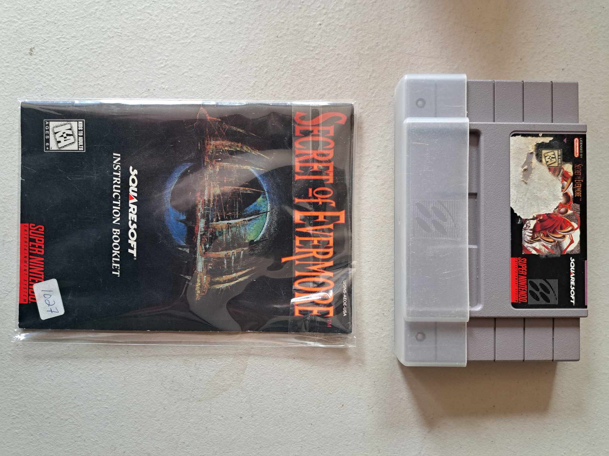 Super hotsell Nintendo (SNES) - Secret of Evermore - CIB (Cartridge, Instructions, Box)