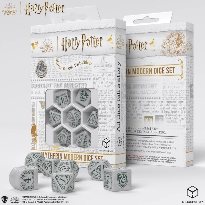 HARRY POTTER - SLYTHERIN MODERN DICE SET - WHITE