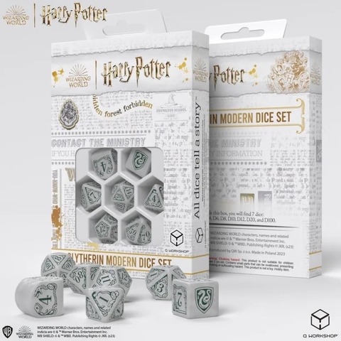 HARRY POTTER - SLYTHERIN MODERN DICE SET - WHITE