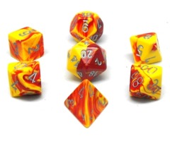 CHX26450 - Polyhedral 7-Die Set - GEMINI RED-YELLOW/SILVER