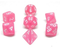 CHX27464 - Polyhedral 7-Die Set - Pink w/White Frosted