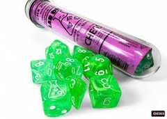 CHX30074 - LAB DICE - NEBULA  GELATINOUS/WHITE - POLYHEDRAL 7-DIE SET