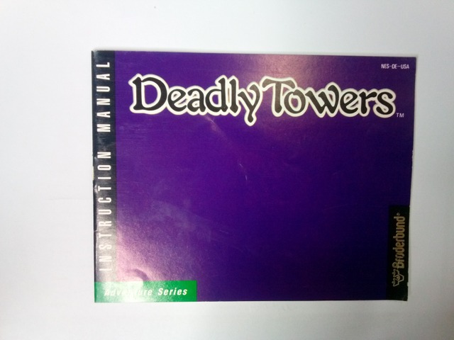 NINTENDO - DEADLY TOWERS - MANUAL AND CARTRIDGE ONLY - 01