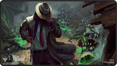 MAGIC THE GATHERING - UNIVERSES BEYOND : FALLOUT - PLAYMAT - MYSTERIOUS STRANGER - BLACK STITCHED (24
