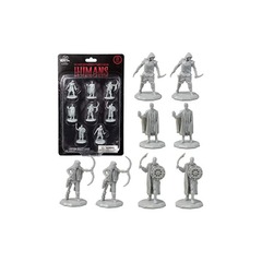 MONSTER MINIATURE FIGURE SET UNPAINTED HUMANS 8pk