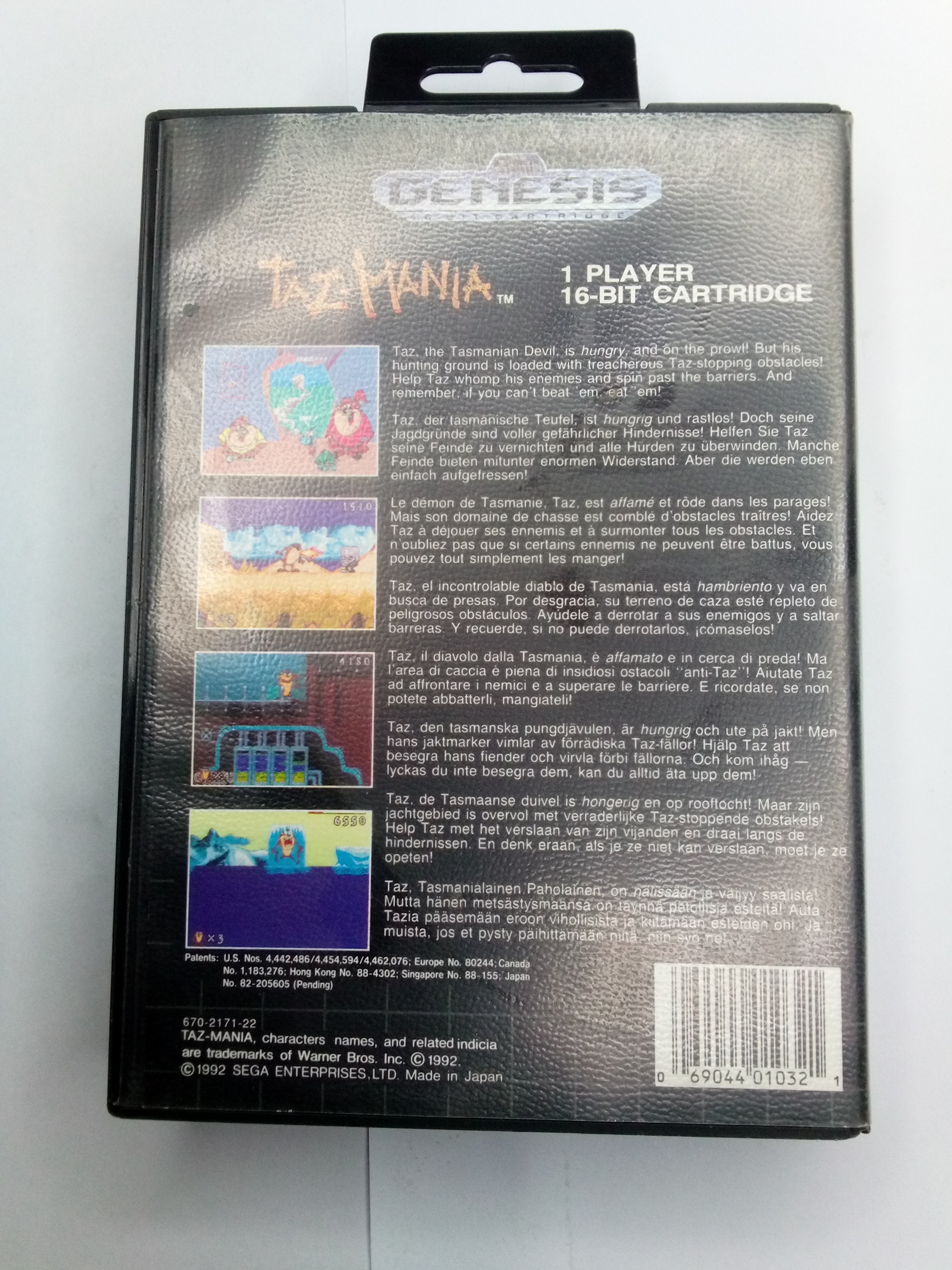 SEGA - TAZMANIA - CARTRIDGE AND BOX ONLY - 01