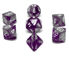 CHX26432 - Polyhedral 7-Die Set - GEMINI PURPLE-STEEL/WHITE