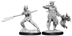 MAGIC THE GATHERING UNPAINTED MINIATURES  -  CORALHELM COMMANDER & HALIMAR WAVEWATCH (MERFOLK)