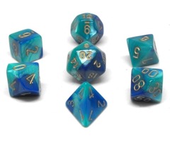 CHX26459 - Polyhedral 7-Die Set - GEMINI BLUE-TEAL/GOLD