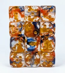 ROLL 4 INITIATIVE - SET OF 12D6 PIPS DICE - COSMIC CLIFFS - 18MM