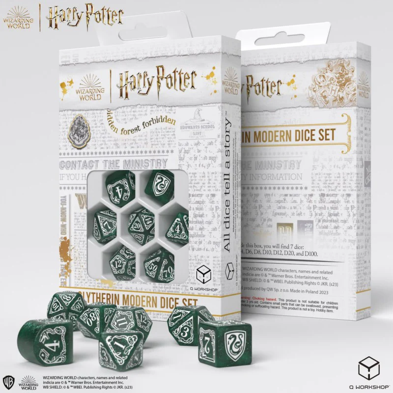 HARRY POTTER - SLYTHERIN MODERN DICE SET - GREEN