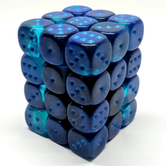 CHESSEX - 12MM D6 DICE BLOCK - 36 DICE - GEMINI - BLUE-BLUE/LIGHT BLUE