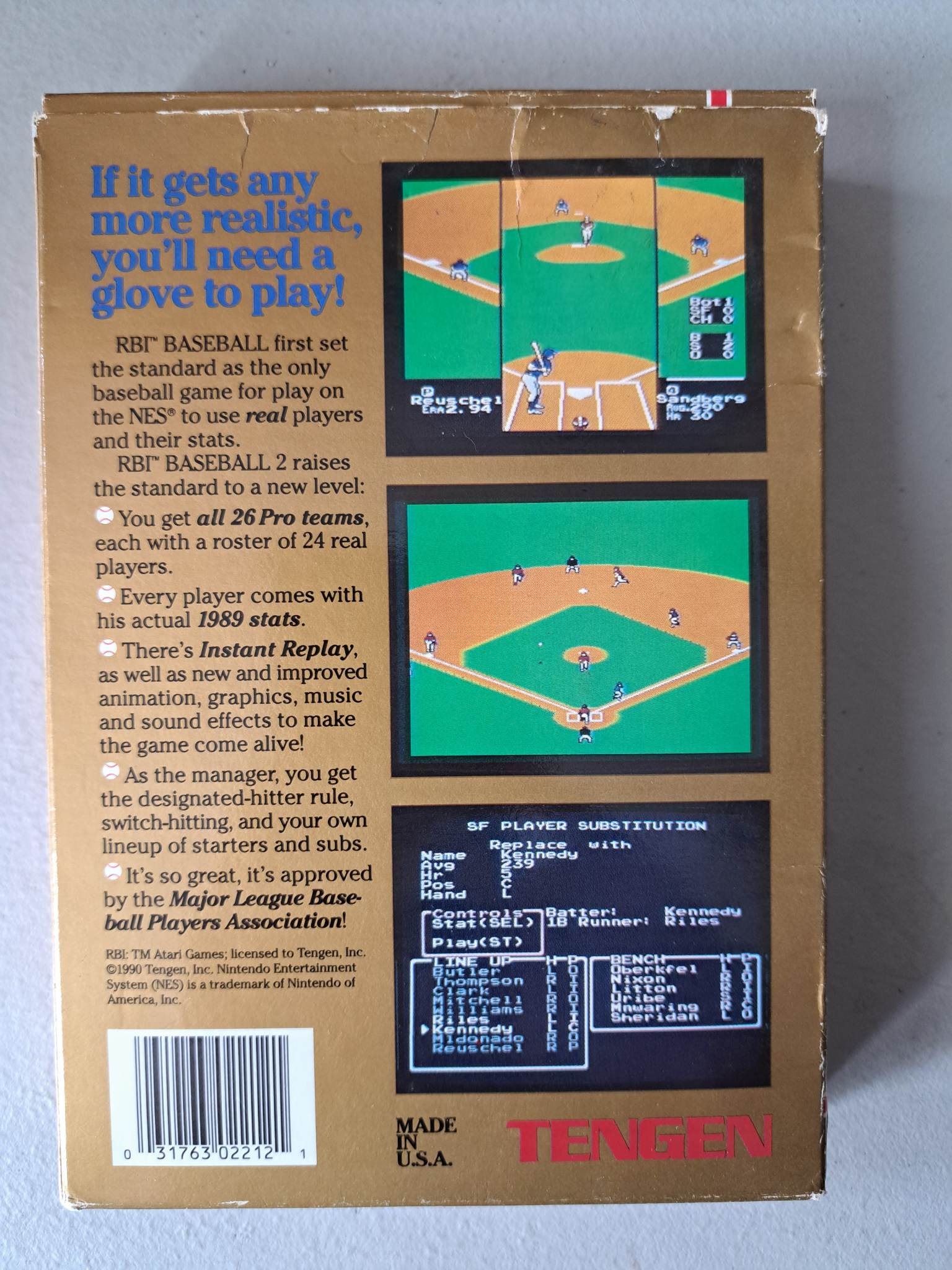 NINTENDO - RBI BASEBALL 2 - COMPLETE IN BOX (01)