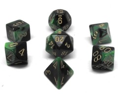 CHX26439 - Polyhedral 7-Die Set - GEMINI BLACK-GREEN/GOLD