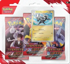 POKÉMON - SCARLET & VIOLET - SV10 - DESTINED RIVALS - 3 PACKS BLISTER - ZEBSTRIKA (ENGLISH)