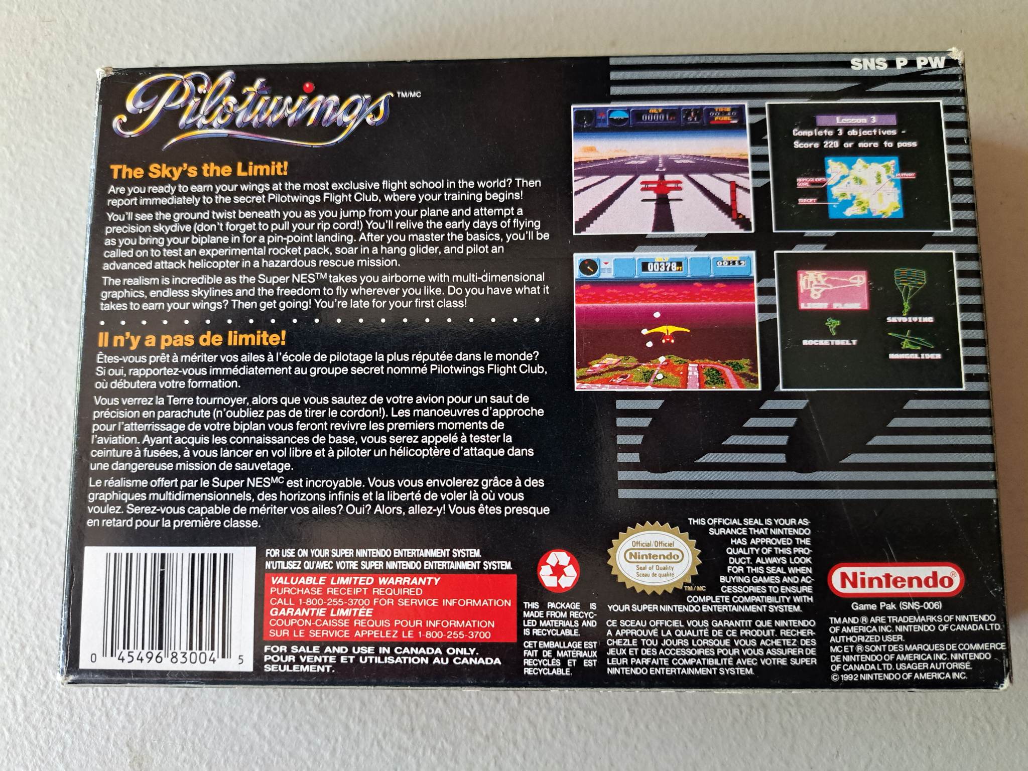 SUPER NINTENDO - PILOTWINGS - COMPLETE IN BOX (01)