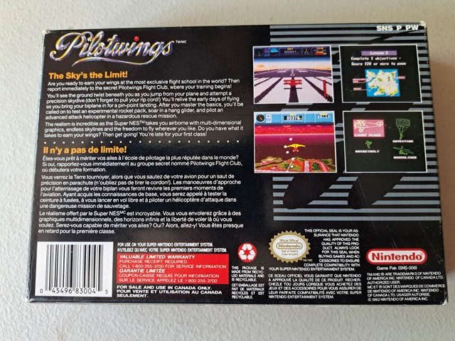 SUPER NINTENDO - PILOTWINGS - COMPLETE IN BOX (01)