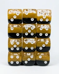 ROLL 4 INITIATIVE - SET OF 12D6 PIPS DICE - DWARVEN STOUT - 18MM