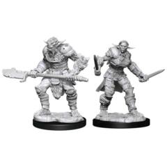 D&D NOLZUR'S MARVELOUS UNPAINTED MINIATURES - BUGBEAR BARBARIAN MALE & BUGBEAR ROGUE FEMALE