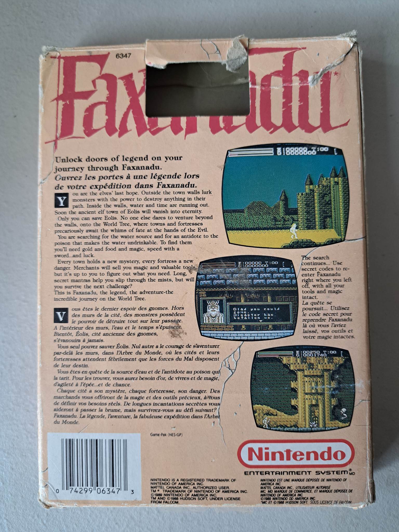 NINTENDO - FAXANADU - CARTRIDGE WITH BOX (02)