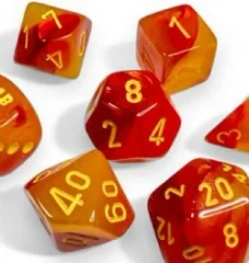 GEMINI 7-DIE SET POLYHEDRAL RED/YELLOW LUMINARY (WITH BONUS DIE)